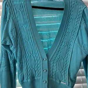 Geiger cardigan in gorgeous turquoise. Vintage, rarely worn